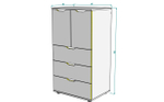 Комод Генри-11 IKEA (МДФ) Белый DM635-6 60*45*112 см, Белый   Фиеста