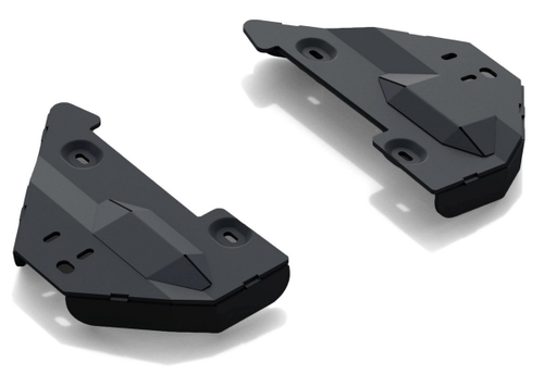 Защита передних рычагов Rival для Toyota Hilux VIII (V - 2.4D; 2.8D) 4WD 2015-2018/Toyota Hilux VIII рестайлинг (V - 2.8D) 4WD 2018-2020 2020-н.в. (устан-ся только с 2111.5710.1.3/1.9502.1/1.09502.1), сталь 3 мм, 2 части , с крепежом, штампованная, 2111.9525.1.3