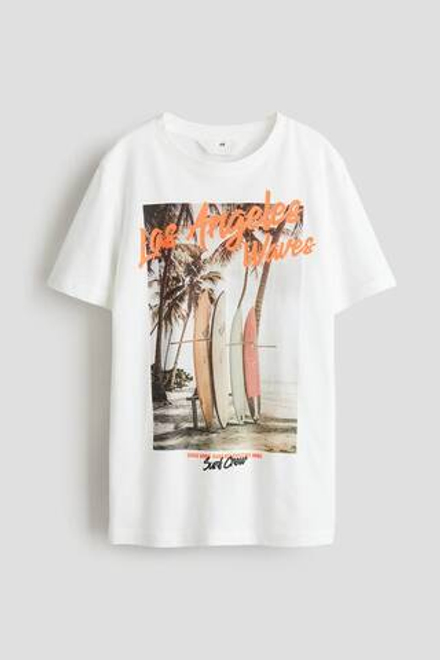H&M Футболка с принтом, белый