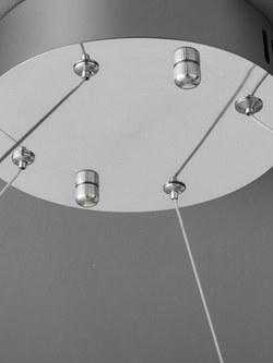 Люстра подвесная светодиодная Lanbos, LED 55 Вт, до 15 кв м, серебро