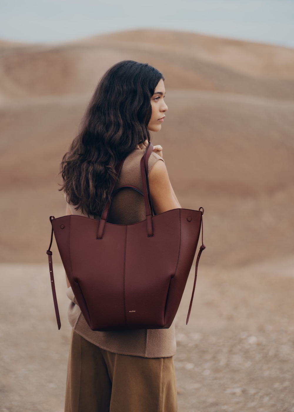 POLENE СУМКА CYME TOTE, ВИШНЕВЫЙ