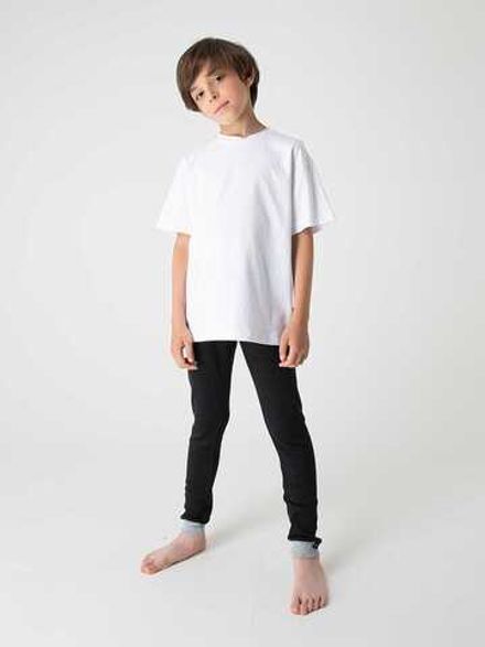 Кальсоны из термополотна "Черный меланж" 7+ с гульфиком