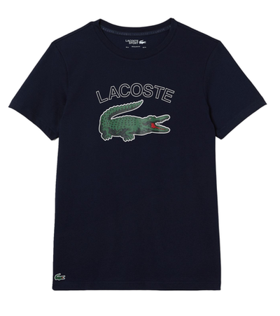 Футболка мужская теннисная Lacoste Sport Crocodile Print Jersey T-shirt - navy blue