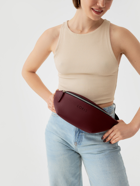 сумка поясная бордо эко