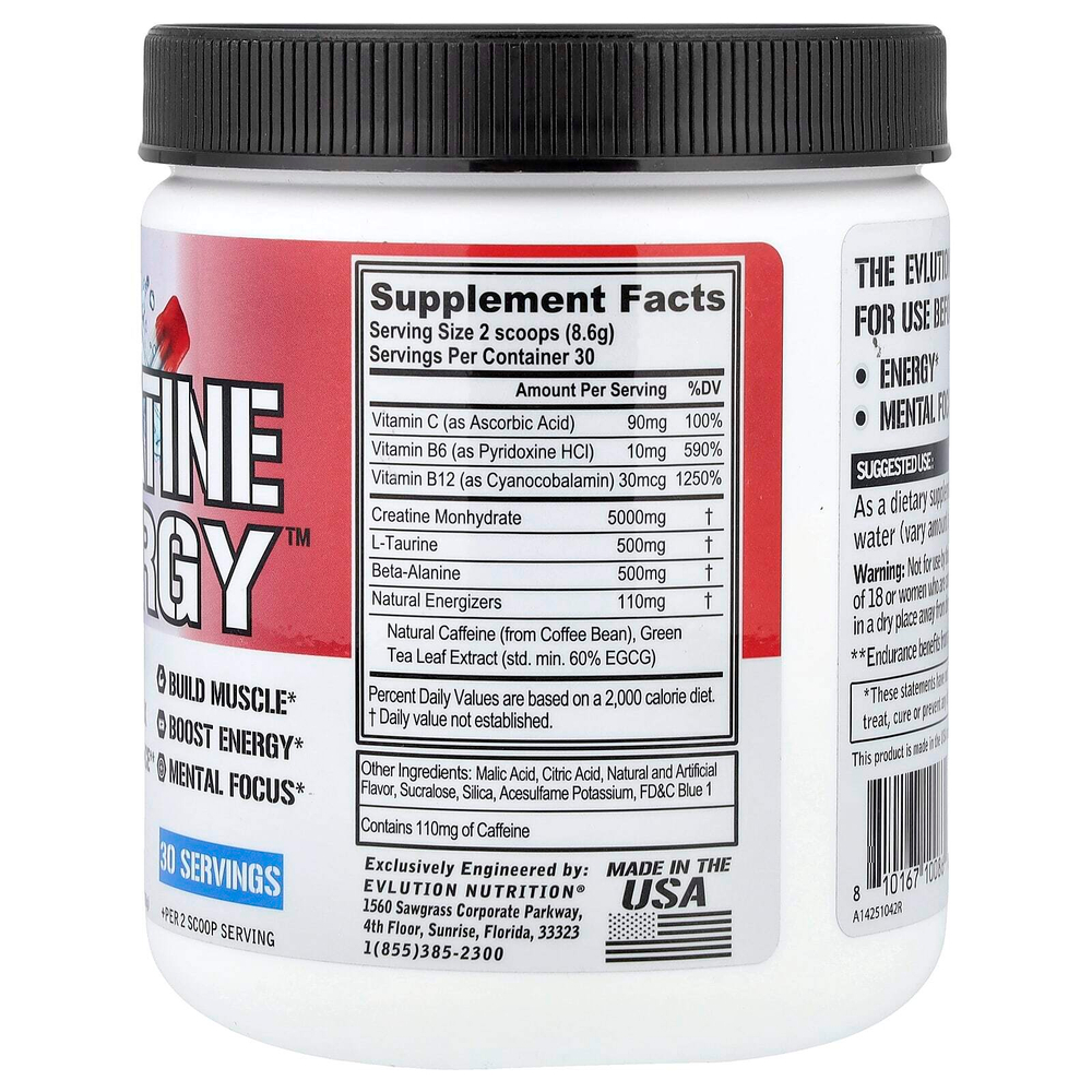 EVLution Nutrition, Creatine Energy™, Rocket Pop, 258 г (9,1 унции)