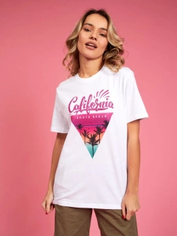 Футболка калифорния california оверсайз белая