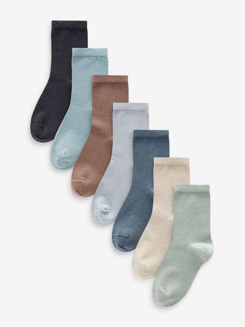 Носки хлопковые для мальчика Next E13-082, 7 шт., Коричневый, Черный, Молочный