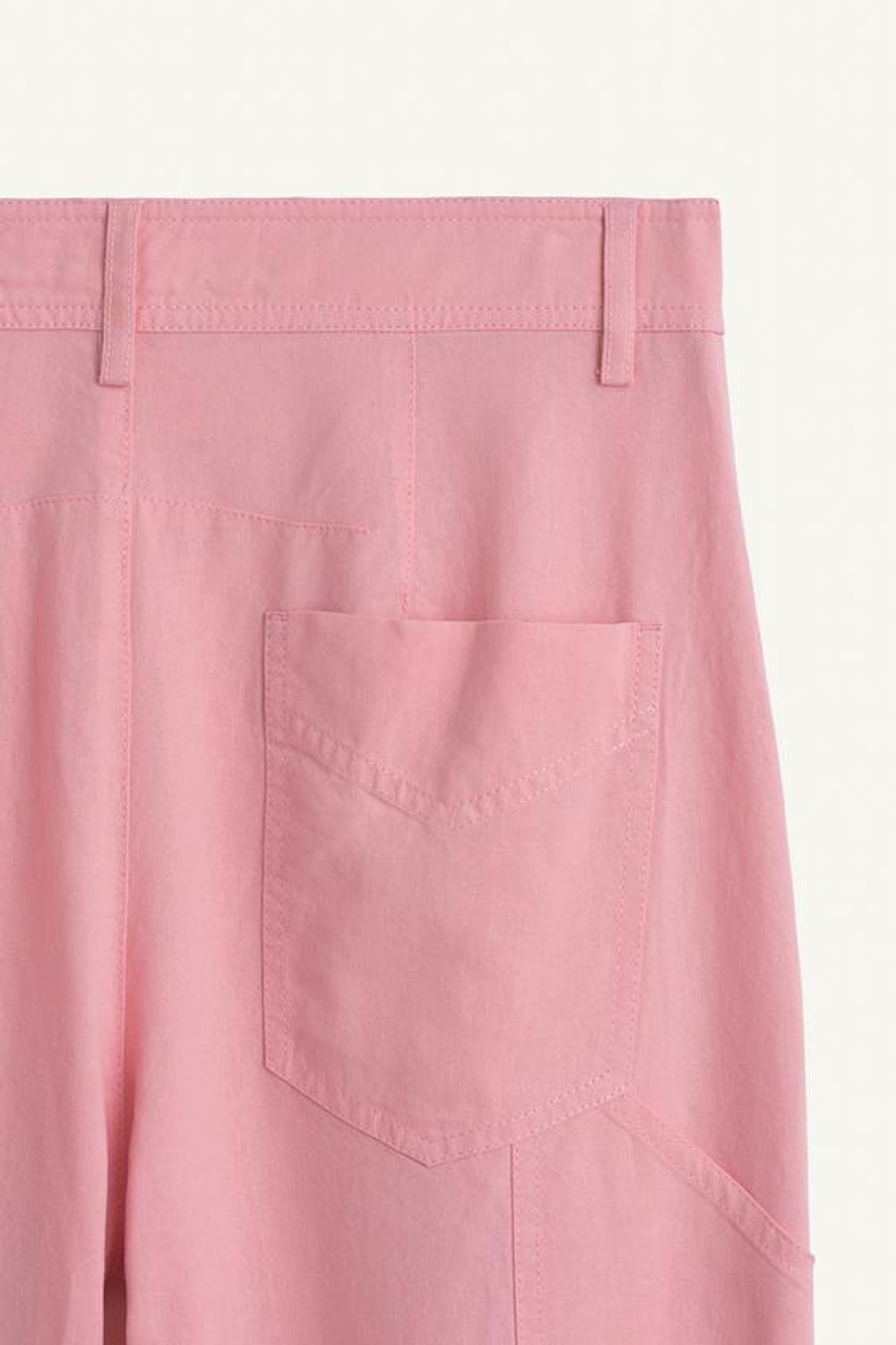 ZARA БРЮКИ ИЗ ЛЬНА И ЛИОЦЕЛЛОВОЙ ПРЯЖИ, СВЕТЛО-РОЗОВЫЙ