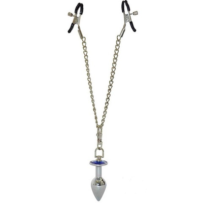 Зажимы на половые губы с анальной втулкой Sitabella на цепочке