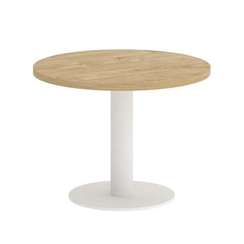 Onix Direct Стол журнальный круглый O.SJ-1 Тиквуд Светлый/Металл Белый 600*600*450