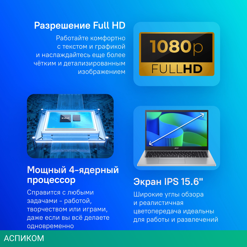 Ноутбук Acer Extensa 15 EX215-34-C2LD