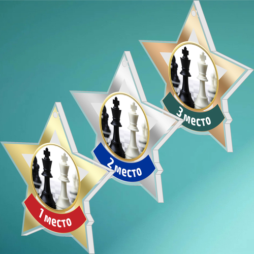 Акриловая медаль Шахматы 1720