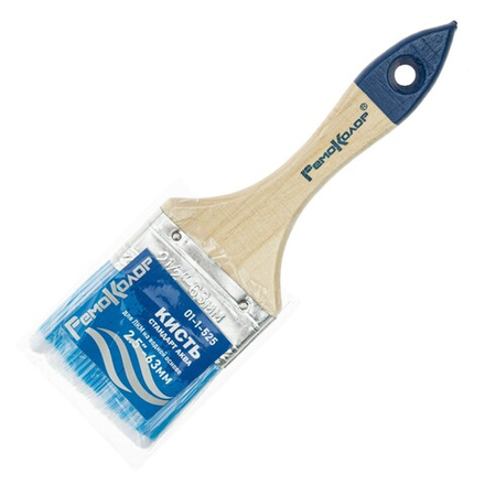 Кисть плоская 63мм Стандарт Аква искусственная щетина Remocolor 01-1-525