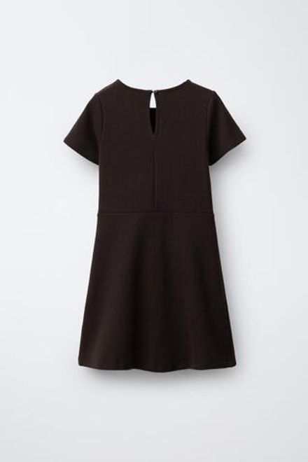ZARA ПЛАТЬЕ В РУБЧИК С БАНТАМИ, КОРИЧНЕВЫЙ