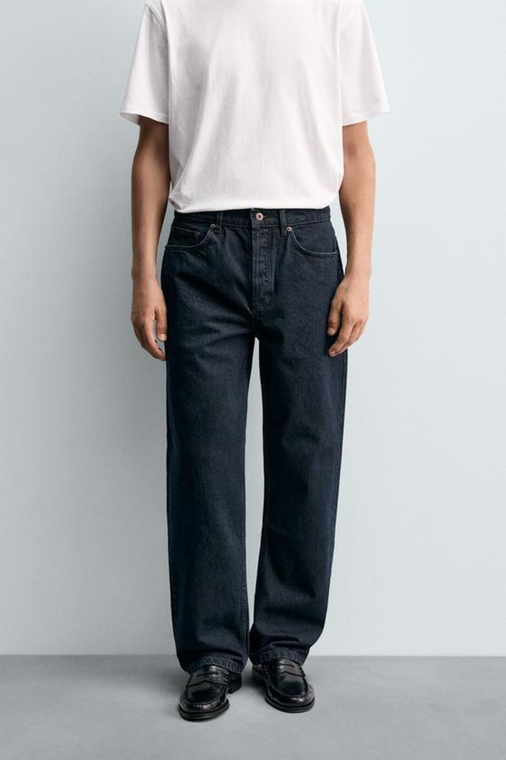 ZARA ДЖИНСЫ STRAIGHT FIT, СИНИЙ