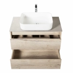 Тумба с раковиной и столешницей BelBagno KRAFT 80 Rovere Galifax Bianco
