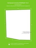 Натяжные потолки 1.9 м2, 1 м2