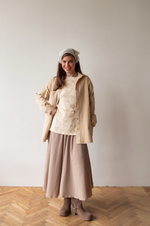 Рубашка из вельвета, Кремовый