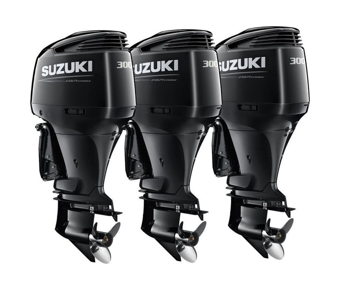 Тройка из 2 моторов Suzuki DF300APX+ 1 мотор DF300APXX, черные