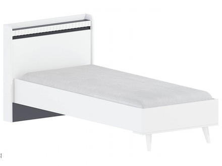 Кровать Омега-10 одинарная Белый/антрацит 900*1900