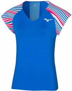 Женская теннисная футболка Mizuno Printed Tee - peace blue