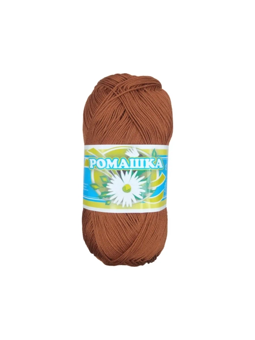 Нитки для вязания Ромашка 4х75г/320м, 100% хб, каштановый