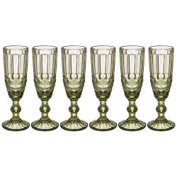 НАБОР БОКАЛОВ ДЛЯ ШАМПАНСКОГО "СЕРПЕНТИНА" ИЗ 6ШТ. СЕРИЯ "MUZA COLOR" 150МЛ. / В=20 СМ (КОР=4НАБ.)