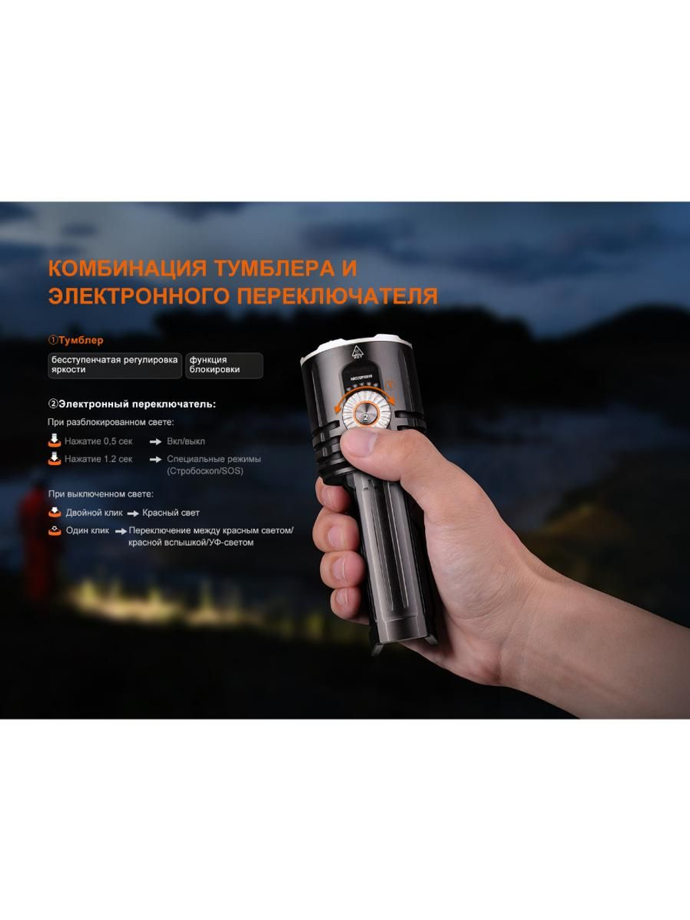 Фонарь Fenix поисковый LR35R Pro 10000 люмен