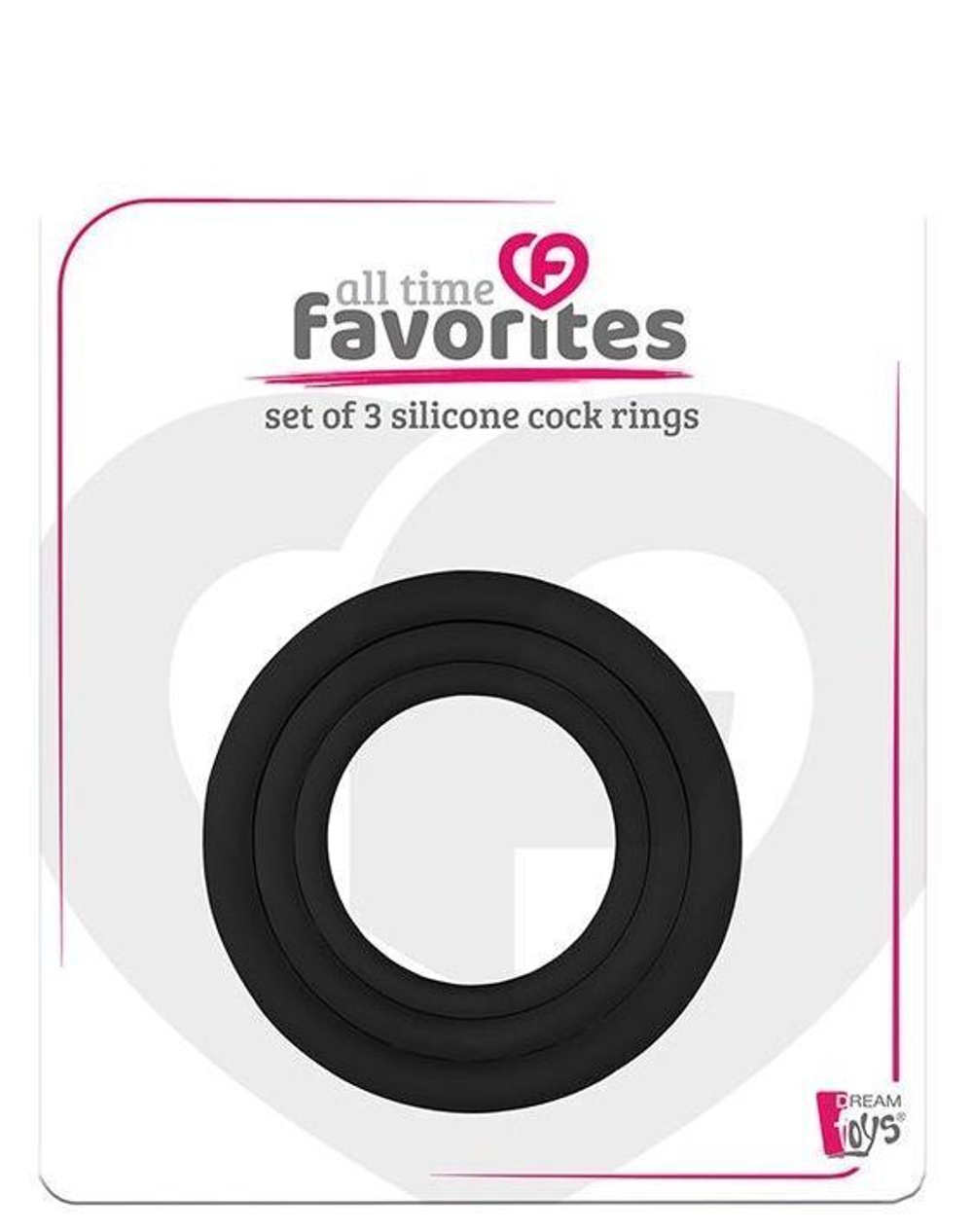 Набор из 3 эрекционных колец SILICONE COCKRINGS (Цвет: черный)