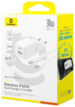 Зарядное устройство Baseus Palm USB Type-C, USB белый