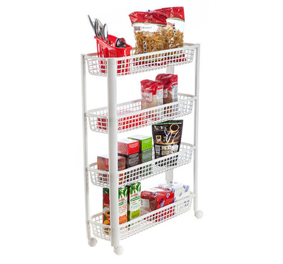 Полка узкая на колёсах (4 секции)