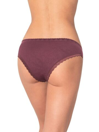 Трусики-слипы из деликатного хлопкового полотна (Размер: S) (Цвет: бордовый)