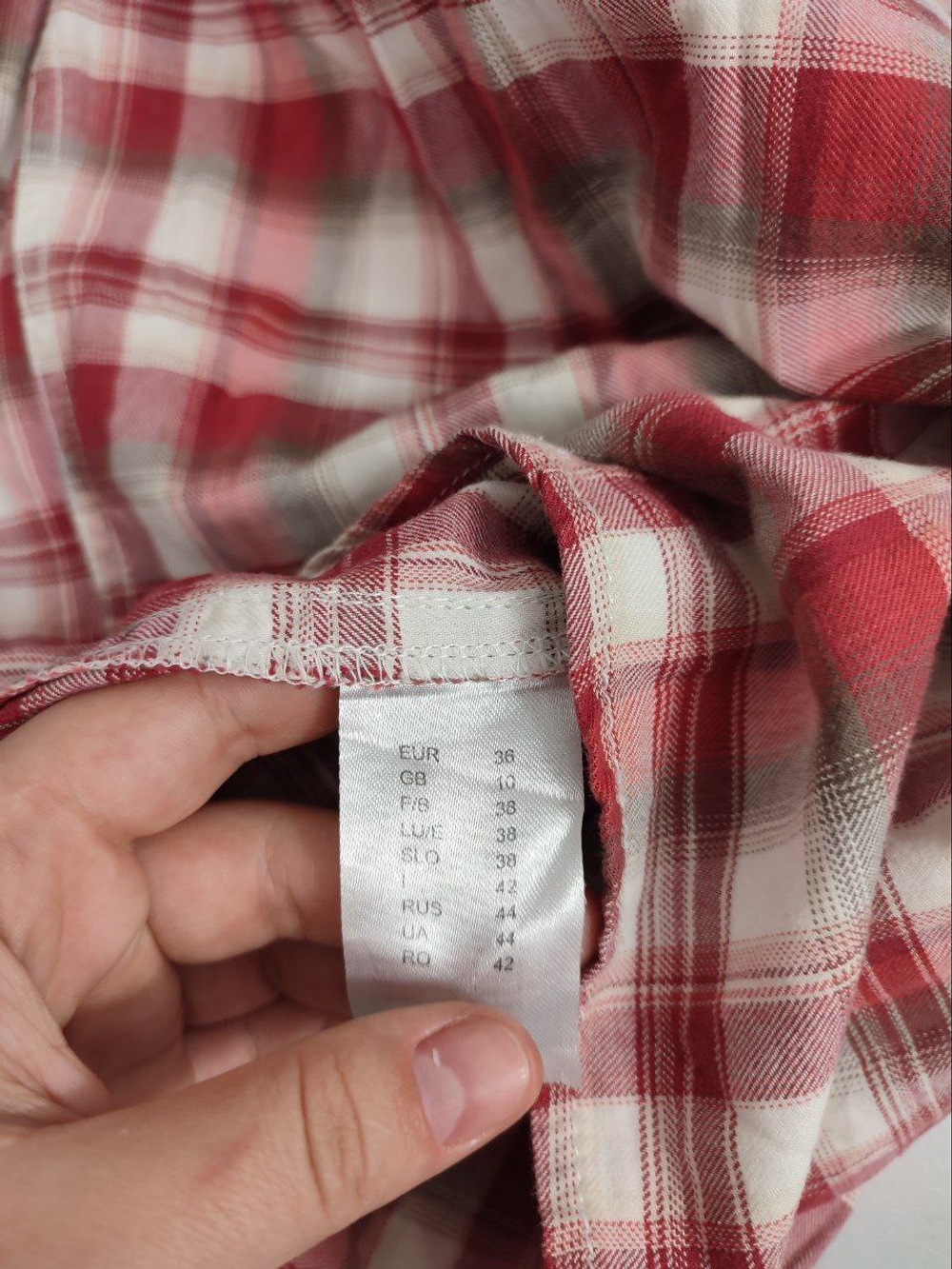 Рубашка в клетку стильная 44 размер