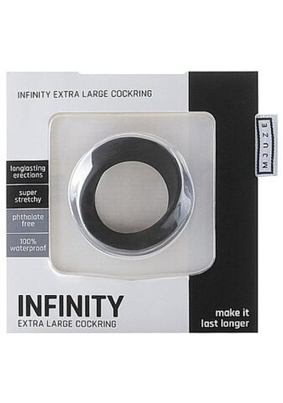 Чёрное эрекционное кольцо Infinity XL Cockring (Цвет: черный)