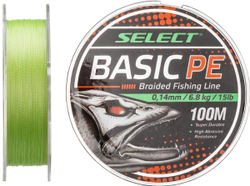Шнур Select Basic PE 4x 100m (светло-зелёный) 0.10mm 10LB/4.8kg