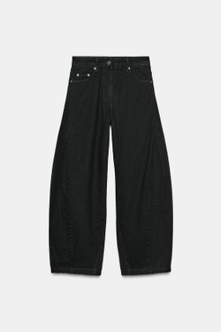 ZARA ДЖИНСЫ ZW COLLECTION ANKLE BALLOON СО СРЕДНЕЙ ПОСАДКОЙ, КОРИЧНЕВЫЙ