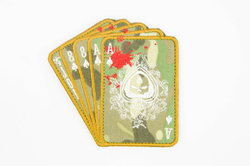 Шеврон Колода карт с черепом вышивка. Мультикам