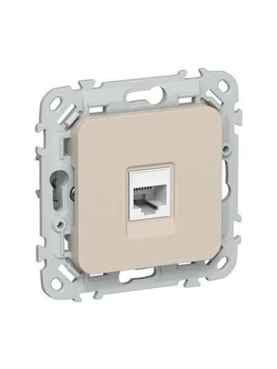 Розетка компьютерная СП FLITE РК5е-1-0-ФлЛ RJ45 кат.5E UTP механизм льняной IEK FI-K12-1-K88