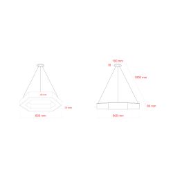 Светильник LED ЭРА Geometria SPO-123-W-40K-045 Hexagon 45Вт 4000K 2900Лм IP40 600*80 белый подвесной драйвер внутри | Декоративные светильники Geometria