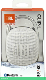 Беспроводная колонка JBL Clip 4 белый (JBLCLIP4WHT)