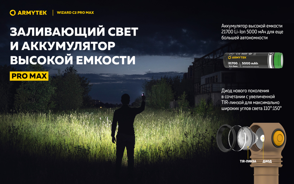 Фонарь Armytek Wizard C2 Pro Max Sand