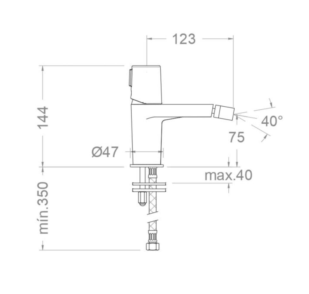 Смеситель для биде TZAR 340301OC золото