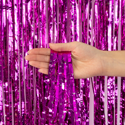 Занавес Дождик Фуше звезды, Металлик, 100*200 см ВВ