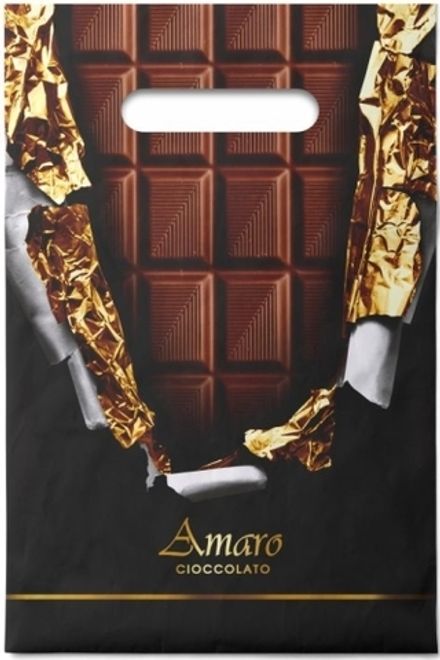 Пакеты с вырубной ручкой "Горький шоколад" 20х30см 30мкм (100/2000шт)