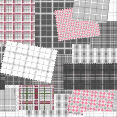 Клетчатый печворк серое с красным