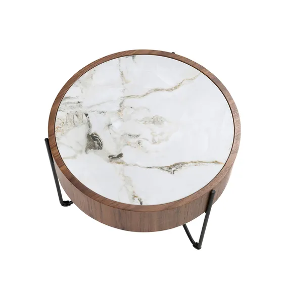 Журнальный столик Angel Cerda 2139 из ореха и керамики