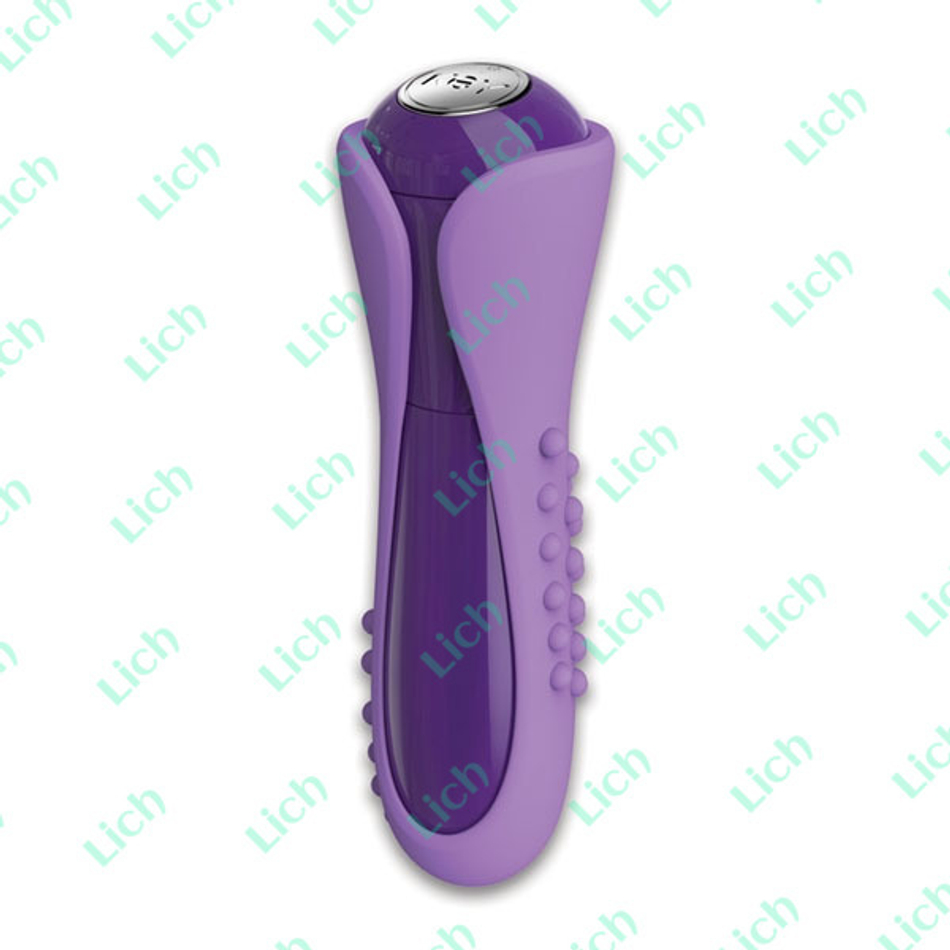 Сиреневый вибратор с двумя сменными насадками Io Key