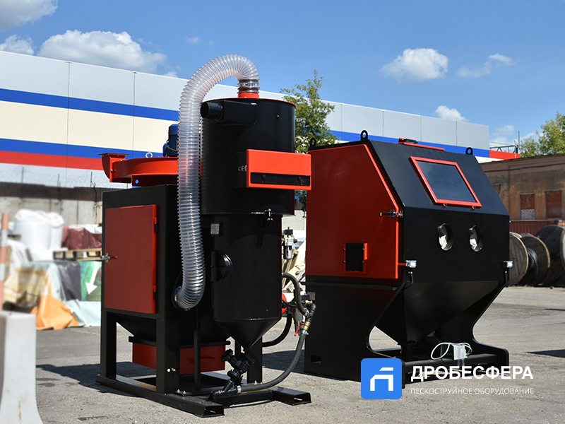 Пескоструйная камера PST КСО-110-Н-ФВР-М (4кВт) с боковой загрузкой