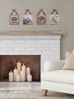 Панно на стену для интерьера набор 4 шт "Лаванда"