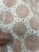 Ткань натуральный хлопок 100%с вышивкой (Италия) ш-130см цена за отрез 1,80м